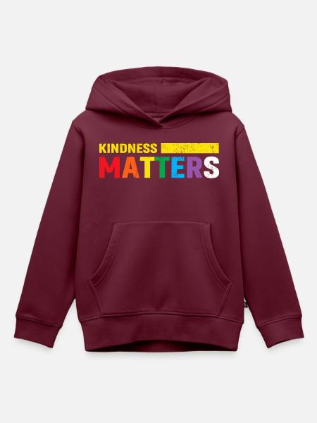 Kindness Matters - Kinder Premium Organic Hoodie - Burgunderrot