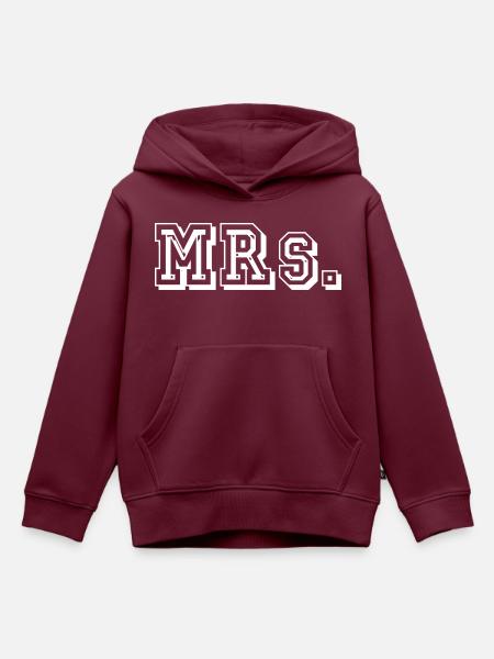 Mrs. - Kinder Premium Organic Hoodie - Burgunderrot
