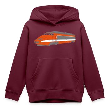 TGV-Zug - Kinder Premium Organic Hoodie - Burgunderrot - Vorne - AI Model Kid Female (0cm)