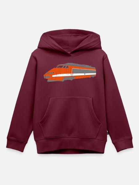 TGV-Zug - Kinder Premium Organic Hoodie - Burgunderrot