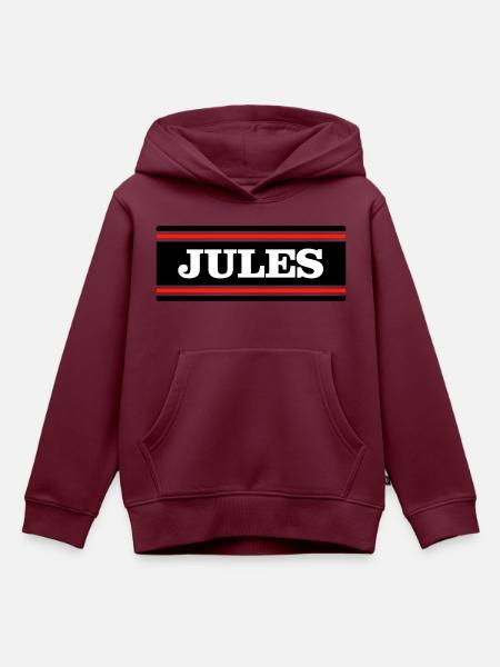 JULES - Kinder Premium Organic Hoodie - Burgunderrot