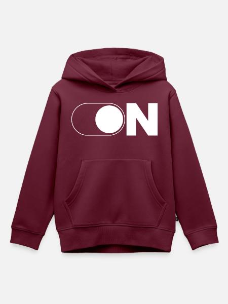 ON - Kinder Premium Organic Hoodie - Burgunderrot