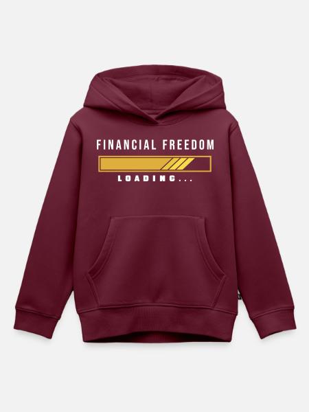 Finanzielle Freiheit Loading - Kinder Premium Organic Hoodie - Burgunderrot