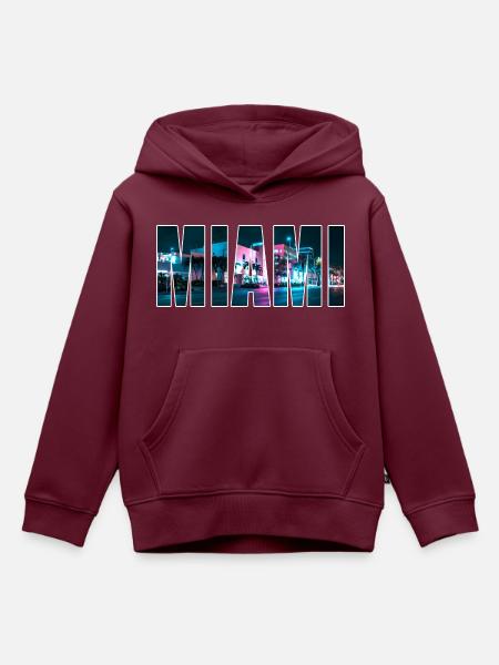 MIAMI - Kinder Premium Organic Hoodie - Burgunderrot