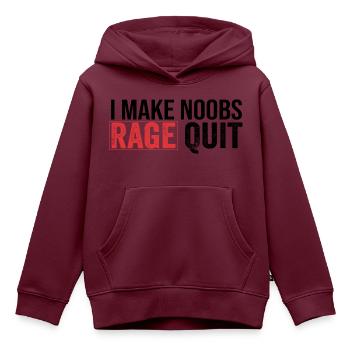 Ich mache Noobs Ragequit - Kinder Premium Organic Hoodie - Burgunderrot - Vorne - AI Model Kid Female (0cm)