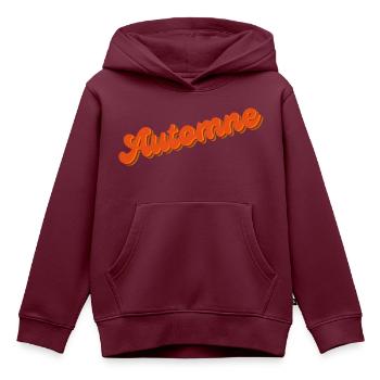 Herbst - Kinder Premium Organic Hoodie - Burgunderrot - Vorne - AI Model Kid Female (0cm)