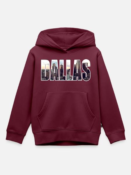 Dallas - Kinder Premium Organic Hoodie - Burgunderrot