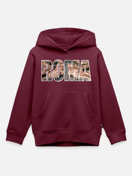 roma rom - Kinder Premium Organic Hoodie - Burgunderrot