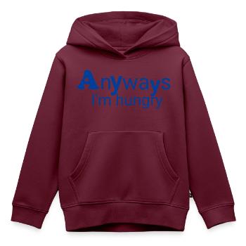 Immer Hungrig - Kinder Premium Organic Hoodie - Burgunderrot - Vorne - AI Model Kid Female (0cm)