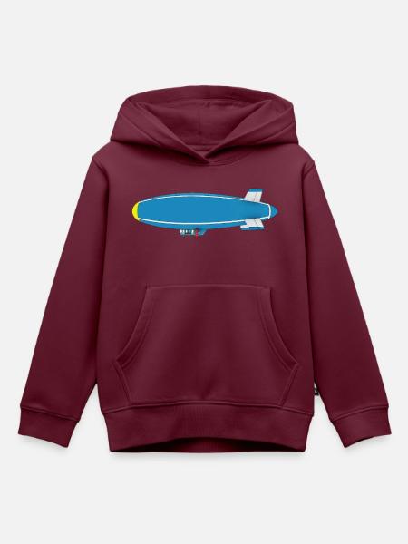 Luftschiff, Zeppelin, Seitenansicht - Kinder Premium Organic Hoodie - Burgunderrot