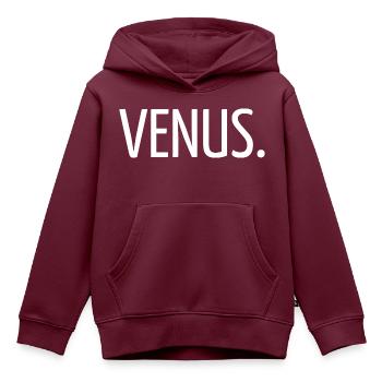 Venus - Kinder Premium Organic Hoodie - Burgunderrot - Vorne - AI Model Kid Female (0cm)