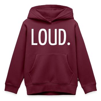 Laut - Kinder Premium Organic Hoodie - Burgunderrot - Vorne - AI Model Kid Female (0cm)