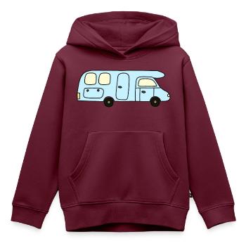 Camper hellblau - Kinder Premium Organic Hoodie - Burgunderrot - Vorne - AI Model Kid Female (0cm)