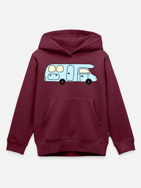 Camper hellblau - Kinder Premium Organic Hoodie - Burgunderrot