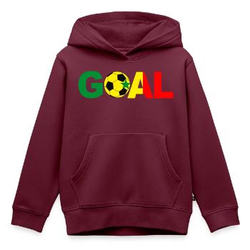 Fußball Senegal Tor - Kinder Premium Organic Hoodie - Burgunderrot - Vorne - AI Model Kid Female (0cm)