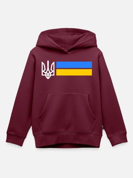Ukraine - Kinder Premium Organic Hoodie - Burgunderrot