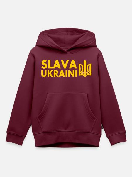 Ukraine - Kinder Premium Organic Hoodie - Burgunderrot