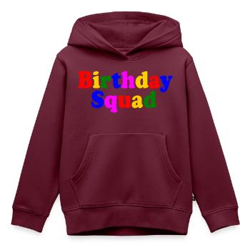 Birthday squad - Kinder Premium Organic Hoodie - Burgunderrot - Vorne - AI Model Kid Female (0cm)