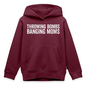 Bomben werfen Bomben knallen - Kinder Premium Organic Hoodie - Burgunderrot - Vorne - AI Model Kid Female (0cm)