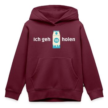 Milch holen - Kinder Premium Organic Hoodie - Burgunderrot - Vorne - AI Model Kid Female (0cm)