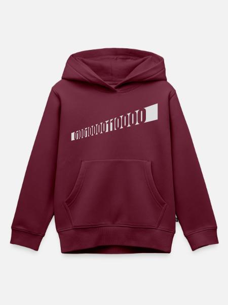 Binär Code Programm Sprache - Kinder Premium Organic Hoodie - Burgunderrot