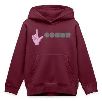 Verlierer - Kinder Premium Organic Hoodie - Burgunderrot - Vorne - AI Model Kid Female (0cm)