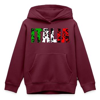 Italia Grunge - Kinder Premium Organic Hoodie - Burgunderrot - Vorne - AI Model Kid Female (0cm)