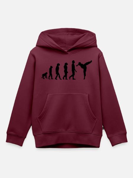 Evolution der Kampfkünste - Kinder Premium Organic Hoodie - Burgunderrot