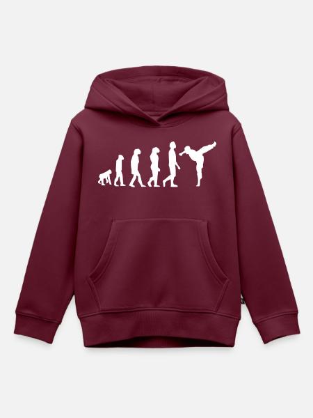 Evolution der Kampfkünste - Kinder Premium Organic Hoodie - Burgunderrot