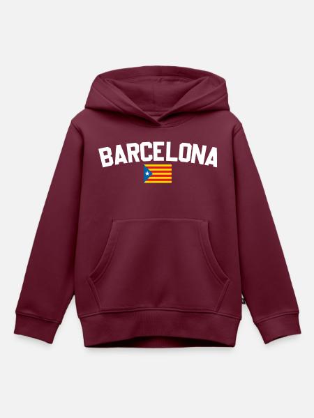 Barcelona - Kinder Premium Organic Hoodie - Burgunderrot