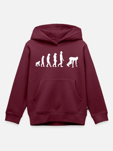 100 Meter Evolution - Kinder Premium Organic Hoodie - Burgunderrot