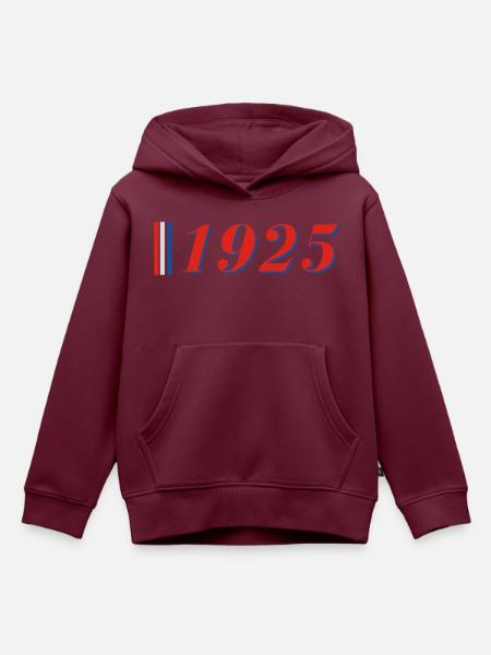 Jahr 1925 - Kinder Premium Organic Hoodie - Burgunderrot