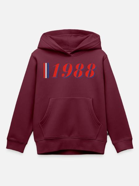 Jahr 1988 - Kinder Premium Organic Hoodie - Burgunderrot