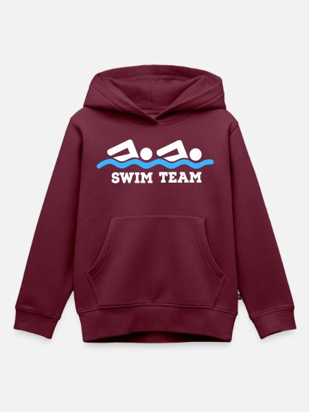 schwimmen - Kinder Premium Organic Hoodie - Burgunderrot