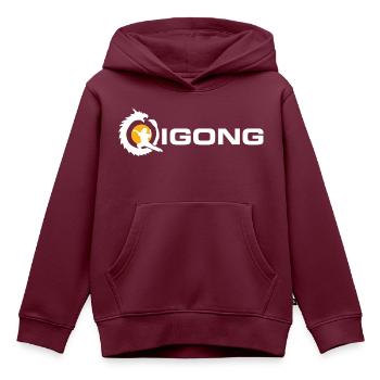 Qigong Dragon weiss - Kinder Premium Organic Hoodie - Burgunderrot - Vorne - AI Model Kid Female (0cm)
