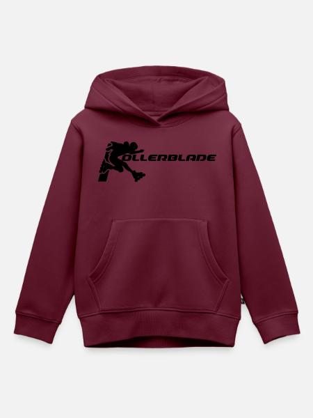 rollerblader silhouette schwarz - Kinder Premium Organic Hoodie - Burgunderrot