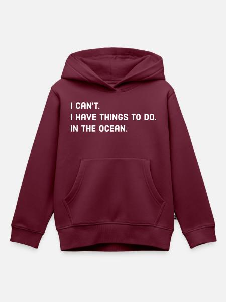 Ozean Spruch - Kinder Premium Organic Hoodie - Burgunderrot