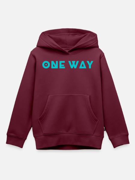 One Way - Kinder Premium Organic Hoodie - Burgunderrot