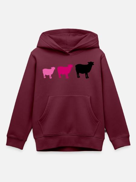 sheep family - Kinder Premium Organic Hoodie - Burgunderrot