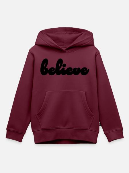 believe - Kinder Premium Organic Hoodie - Burgunderrot