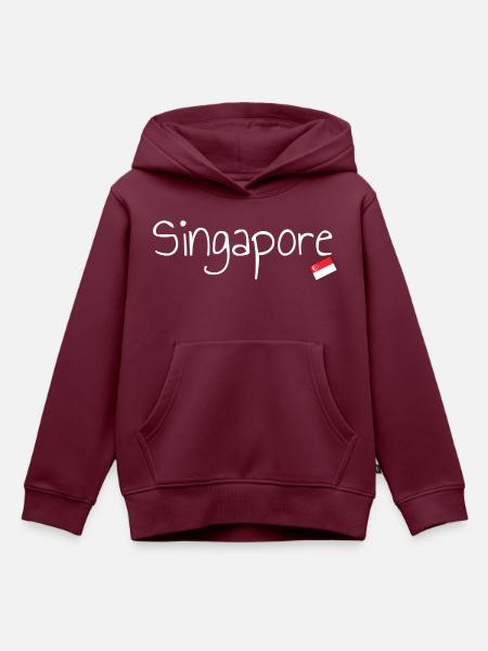Singapore - Kinder Premium Organic Hoodie - Burgunderrot