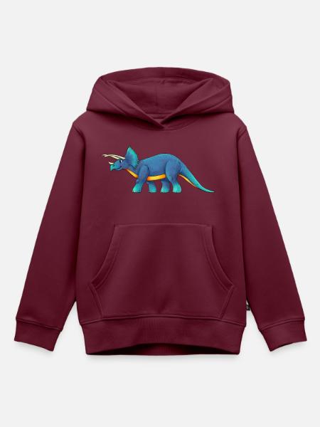 Triceratops - Kinder Premium Organic Hoodie - Burgunderrot