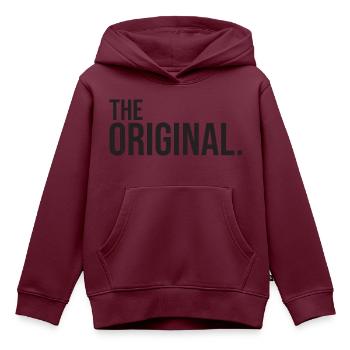 The Original - Kinder Premium Organic Hoodie - Burgunderrot - Vorne - AI Model Kid Female (0cm)