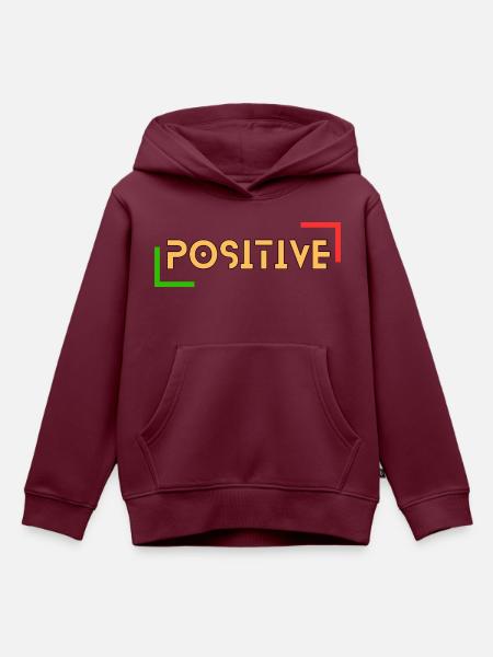 Positiv - Kinder Premium Organic Hoodie - Burgunderrot