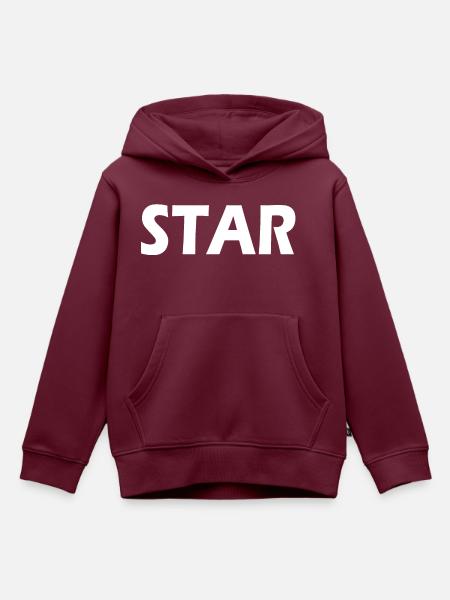 Star - Kinder Premium Organic Hoodie - Burgunderrot