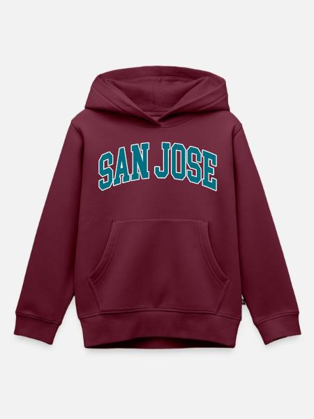 San Jose blue white - Kinder Premium Organic Hoodie - Burgunderrot