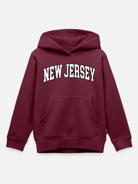 New Jersey white black - Kinder Premium Organic Hoodie - Burgunderrot