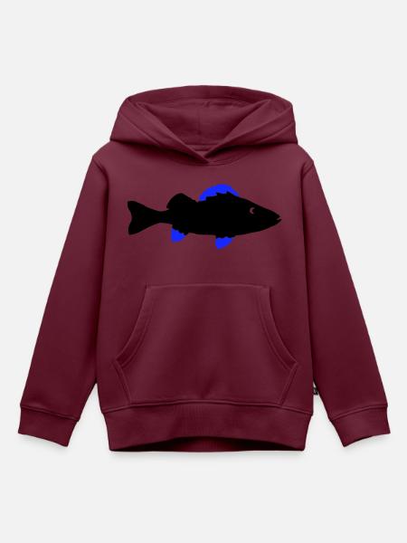 barsch fisch - Kinder Premium Organic Hoodie - Burgunderrot