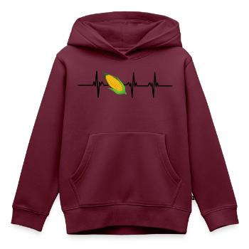 Herzschlag Mais - Kinder Premium Organic Hoodie - Burgunderrot - Vorne - AI Model Kid Female (0cm)