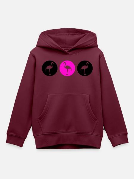flamingos design 2 - Kinder Premium Organic Hoodie - Burgunderrot